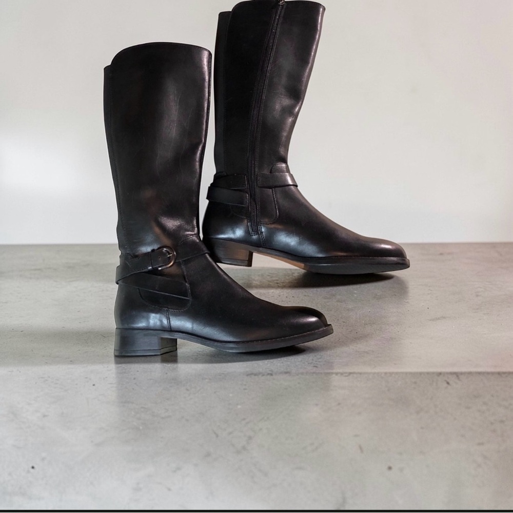 Clarks Hamble Black Heeled Boots for Women